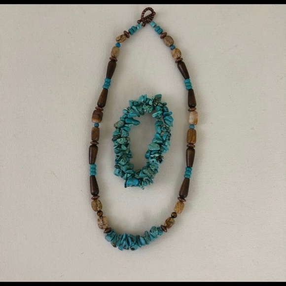 Turquoise Necklace Bracelet Set - Picture 1 of 4